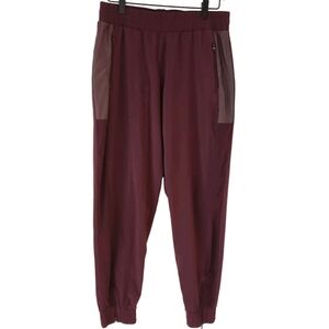 Victoria Sport Jogger Pants, Size L, Burgundy, Elastic Waist and Ankles, Pockets